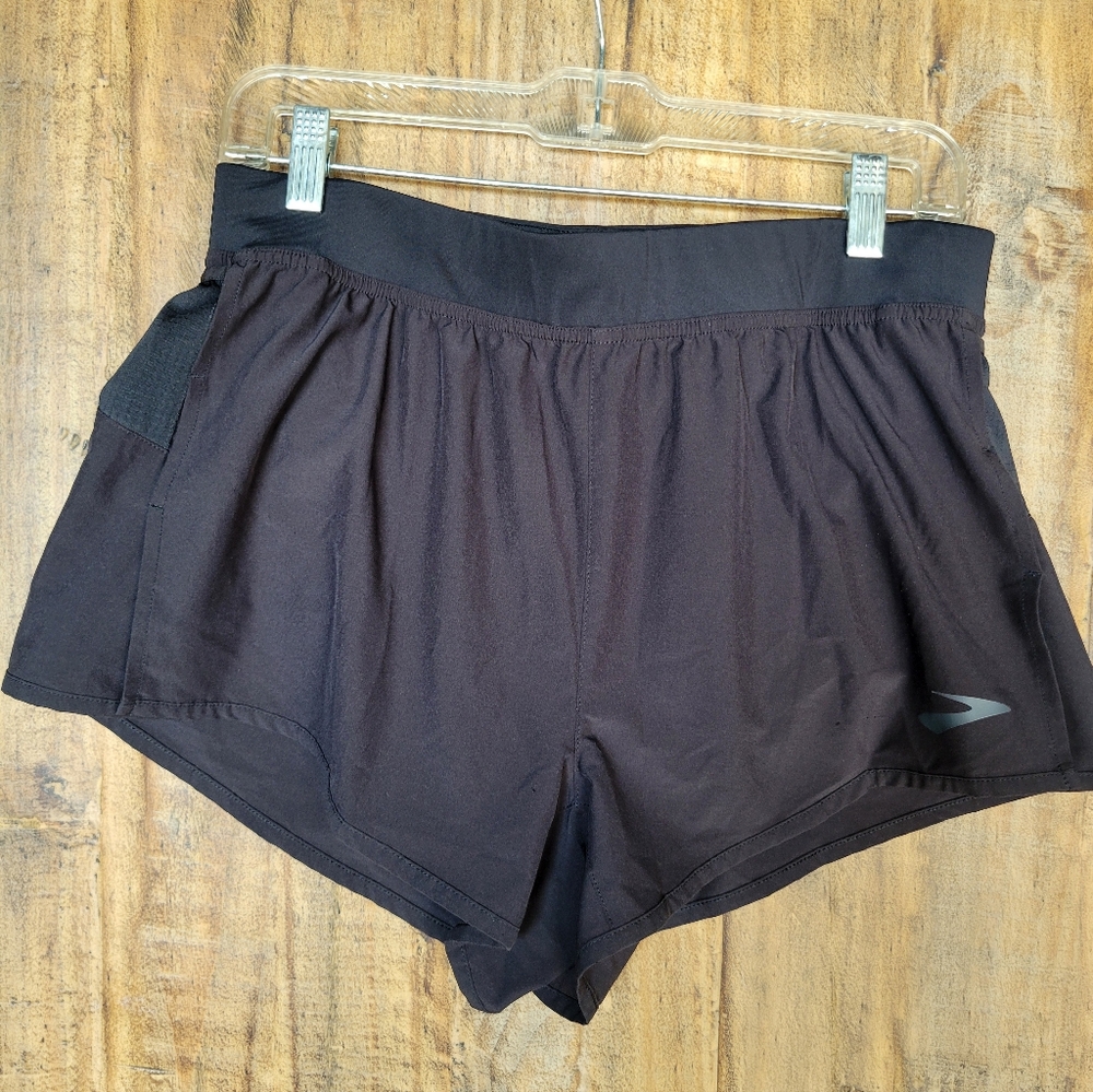 Brooks Sherpa Black Athletic Shorts Mens Black
